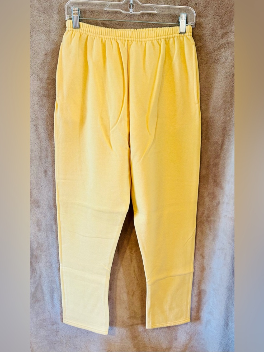 Hanes Stay Clean Yellow Sweatpants Small Petite Cozy Lounge Pants